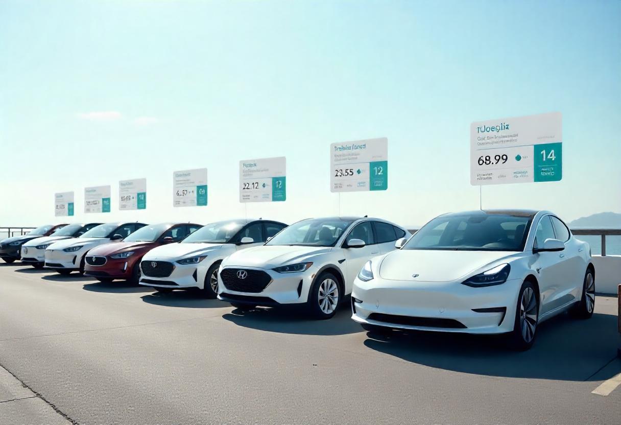 Die besten Mittelklasse-Elektroautos 2025 nebeneinander im Vergleich mit Reichweite und Ladeleistung